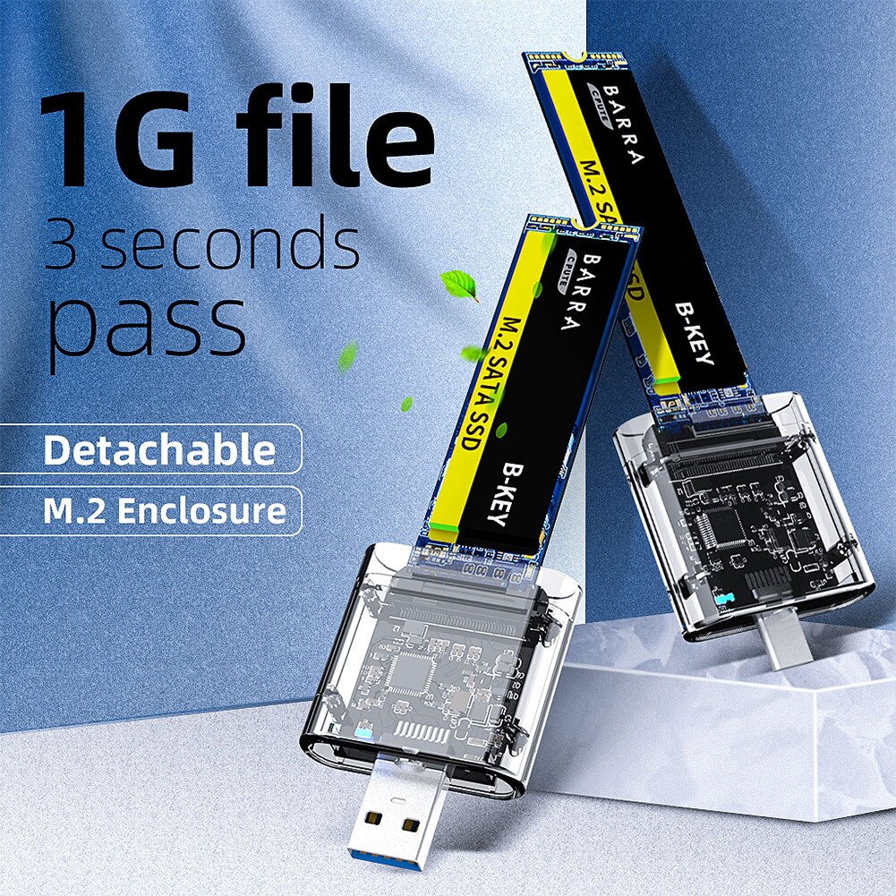 5Gbps 고속 M.2 SSD 케이스 SATA 섀시 M.2 To USB 3.0 SSD 어댑터, SATA M / B 키 SSD 디스크 박스, 2230/2242/2260/2280 mm용
